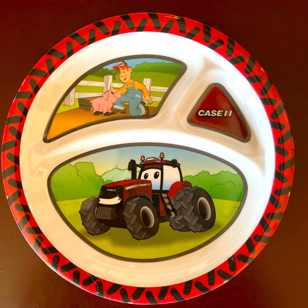 Case International Harvester 8 inch children’s divided dinner plate.